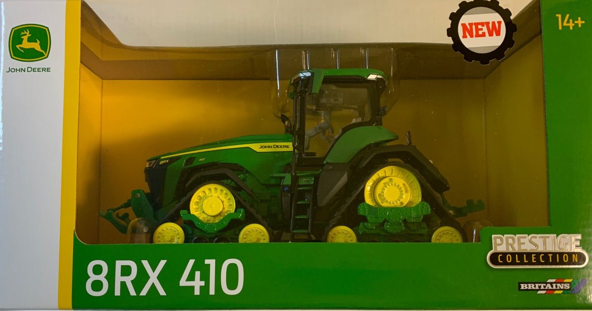 Réplica del tractor de orugas John Deere 8RX 410 a escala 1:32 de Britains  43249