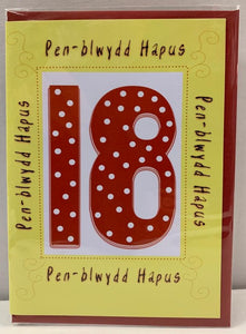 Penblwydd Hapus 18